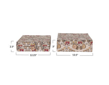 Floral Wide Paper Gift Boxes Set, Multicolor, Set of 2