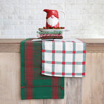 Green and Red Woven Table Runner