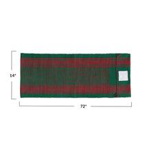 Green and Red Woven Table Runner