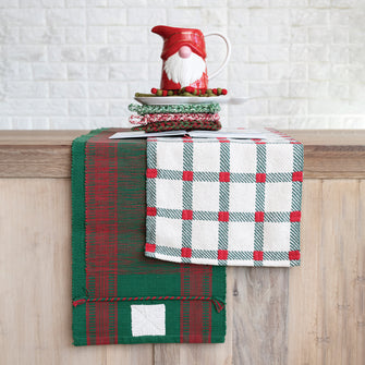 Plaid Embroidered Table Runner