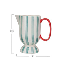 "Sweet Stripes Collection" 1 Quart Stoneware Pitcher