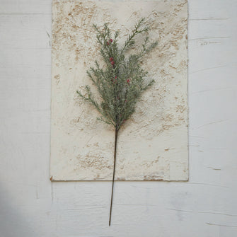 Faux Evergreen Stem with Berries