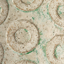 Distressed Green and Blue Terra-cotta Planter with Debossed Circles