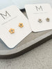 Daisy Stud Concrete Earrings, Gold or Silver