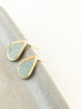 Concrete and Gold Teardrop Studs