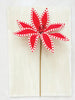Red & Cream Fabric Poinsettia Pick with Stitching