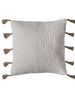 Cotton and Linen Blend Pillow with Jute Tassels
