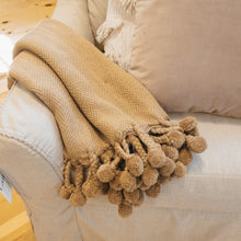 Cotton Throw with Pom Poms