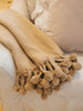 Cotton Throw with Pom Poms