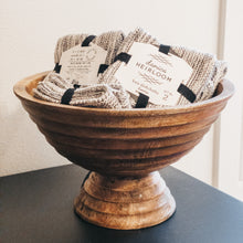 Mango Wood Ridged Footed Bowl
