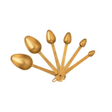 Stainless Steel Measuring Spoons-Set of 6, Gold Finish