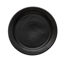 Stoneware Plate w Textured Rim, Black