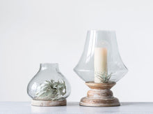 Curated Candlelight - Glass and Wood Hurricane