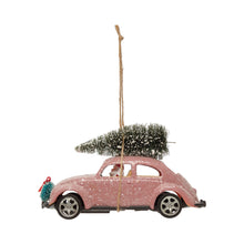 VW Car Ornament with Bottle Brush Tree